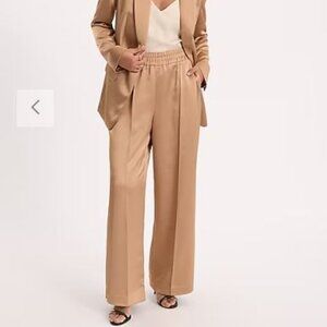 NWT High Waisted Satin Pintuck Pull On Trousers - size Large